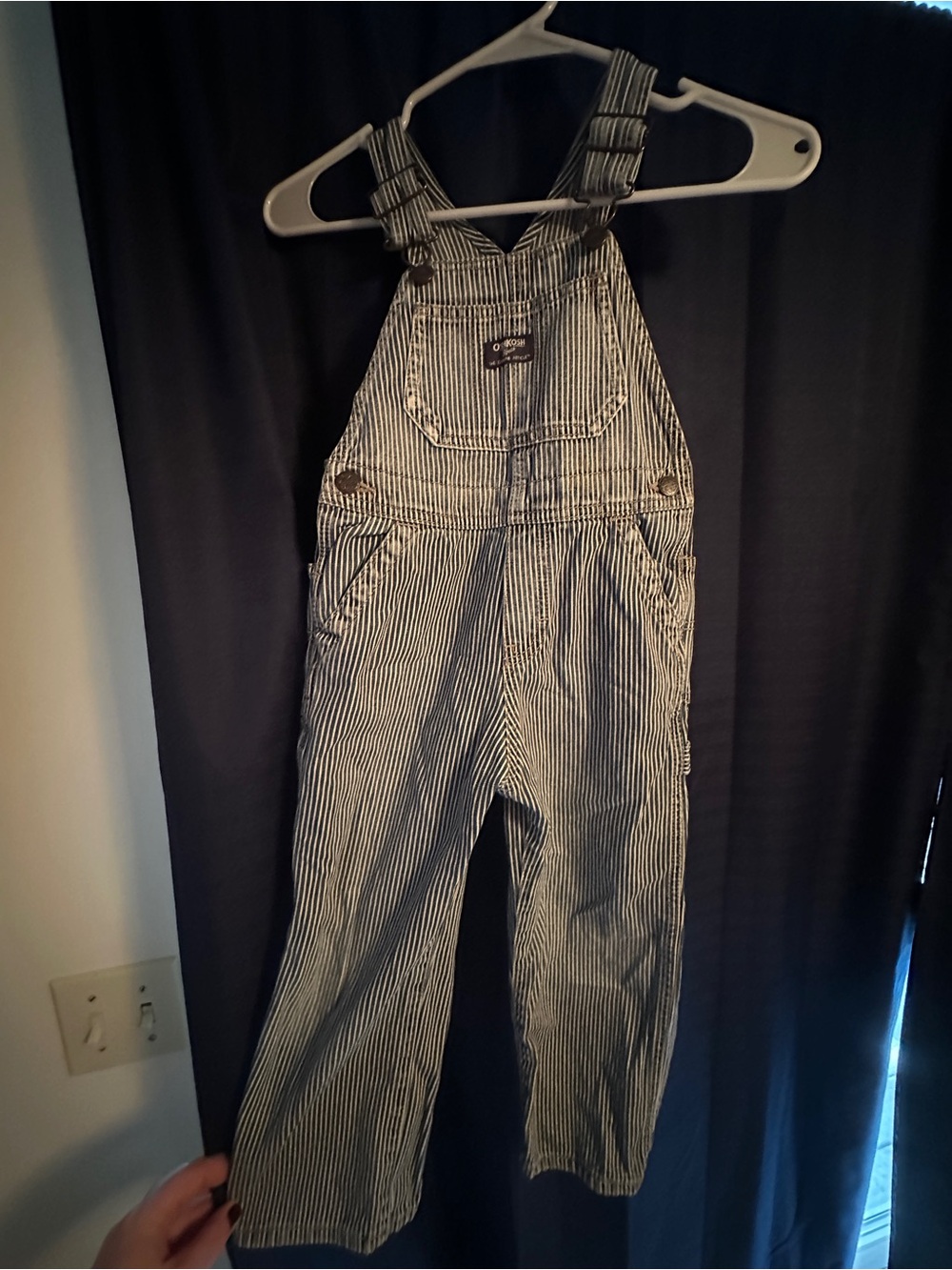 Oshkosh B’Gosh toddler overalls navy/white